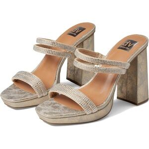 DV by Dolce Vita Metallic Gold Strappy Block Heel Sandal